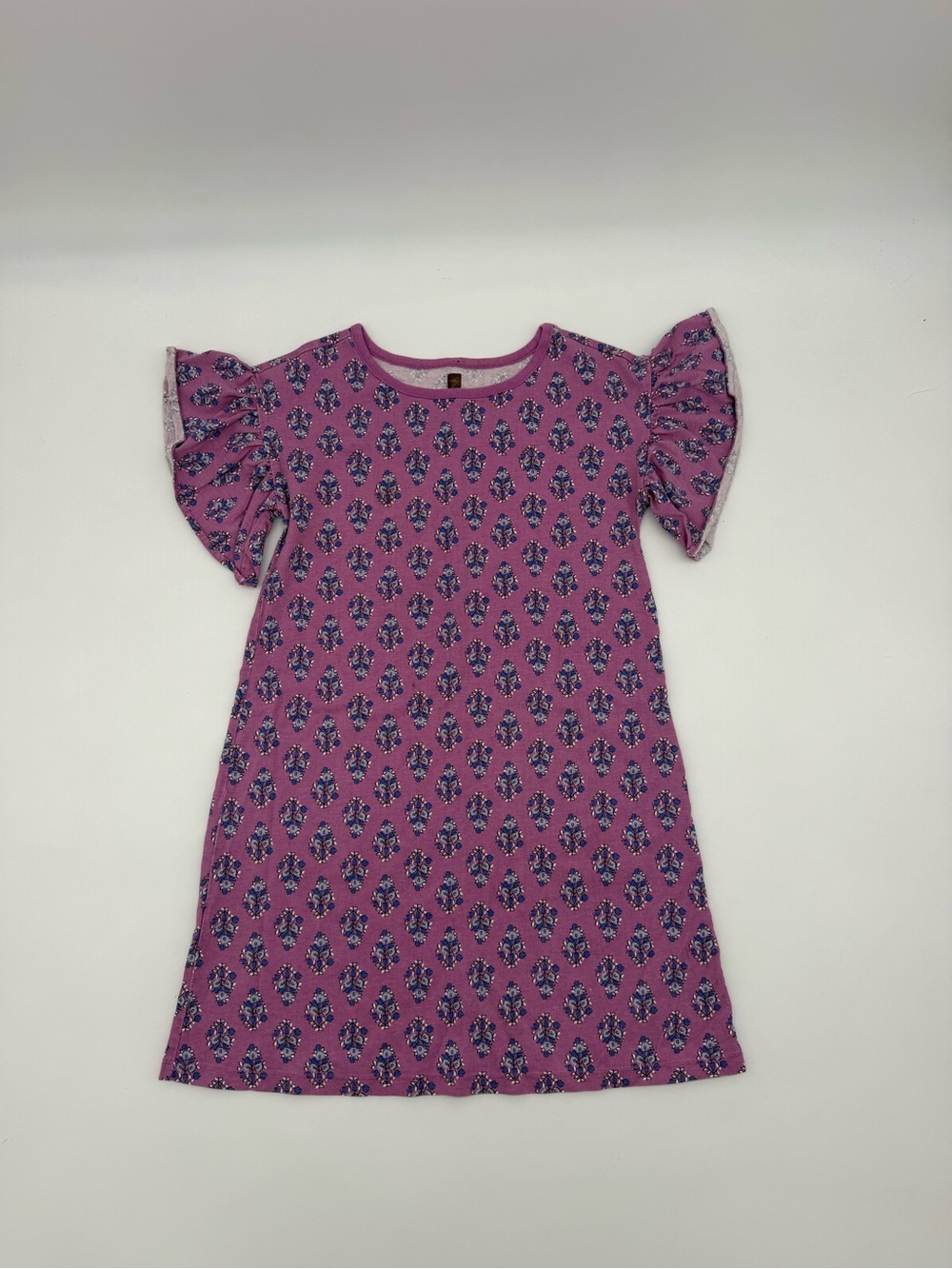 Tea Collection Floral Flutter Sleeve Dress — Girls Size 7